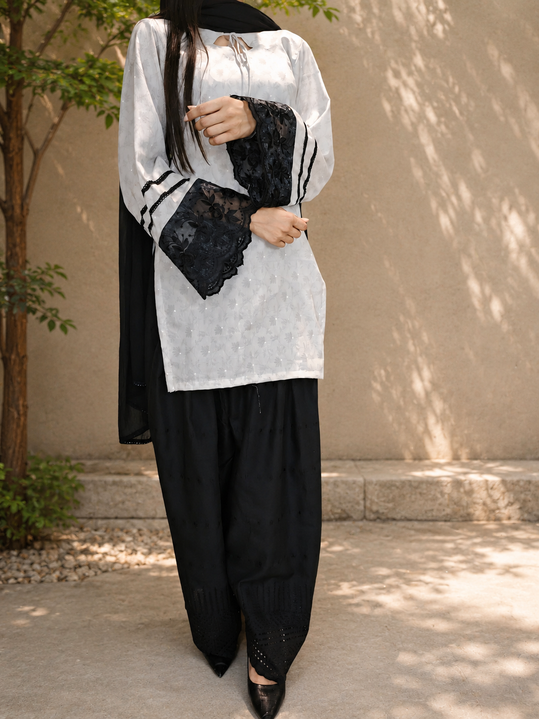 Grey & Black♣️ Farshi Salwar Suit